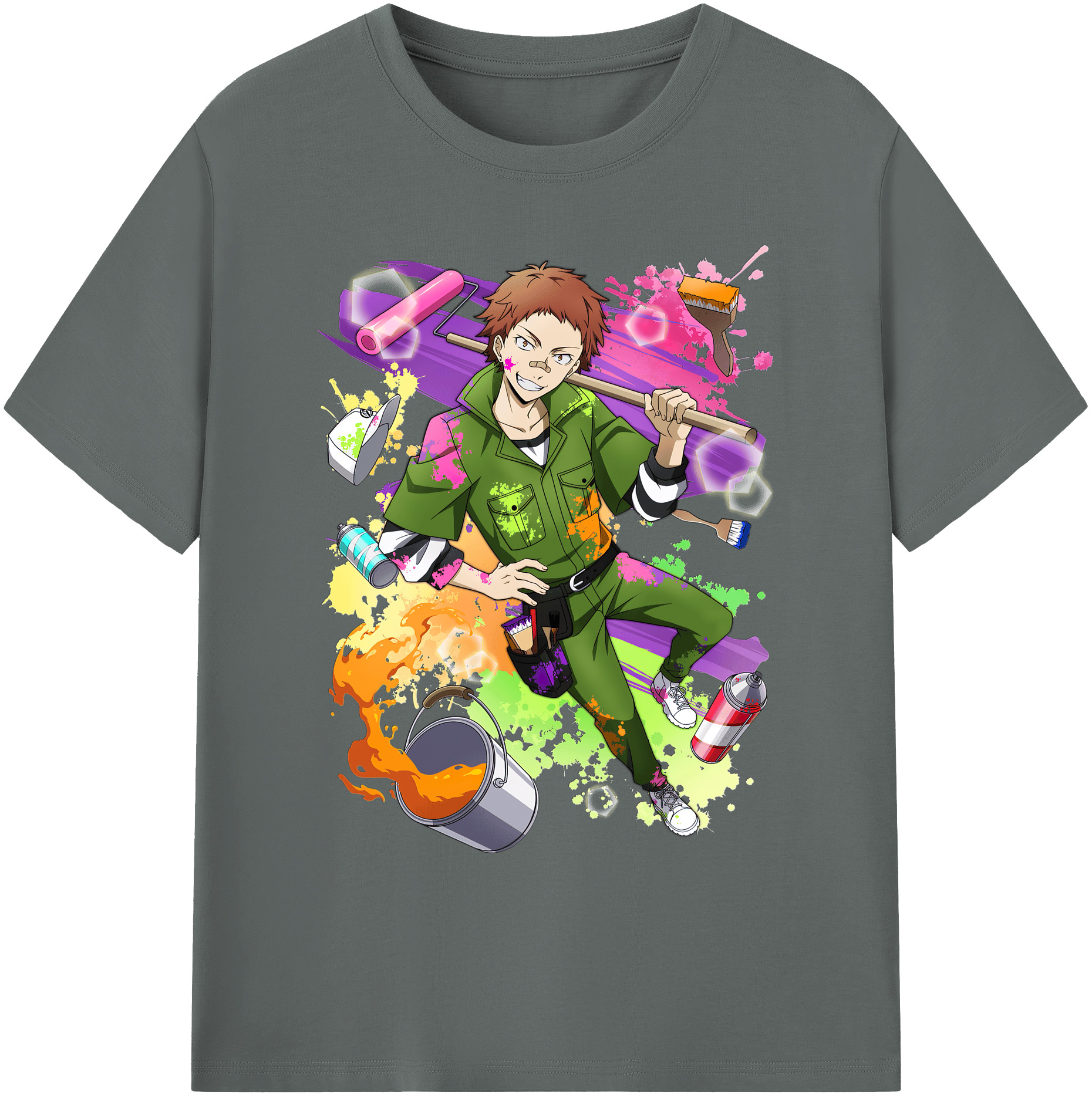 （画像用） 文豪ストレイドッグス Bungo Stray Dogs 綿100％ メンズ半袖Tシャツ｜肌触りやわらか＆通気性